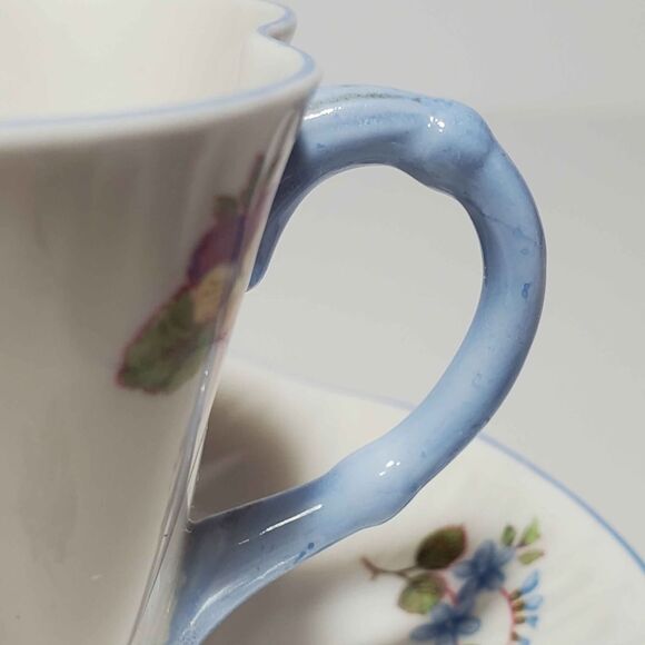 Shelley Teacup and Saucer Rose Pansy Forget-Me-Not Vintage - Picture 4 of 9